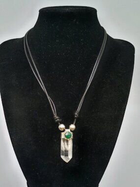 Handmade Natural Crystal Quartz Point Necklace Pendant